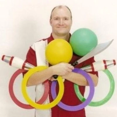 David Cain with juggling props